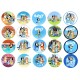 TBluey20 set 20 mini discuri de vafa caketoppers decupate Bluey D5cm